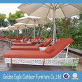 Dealbhadh Cruth Semi Round Aluminium Frame Wicker Sunlounger